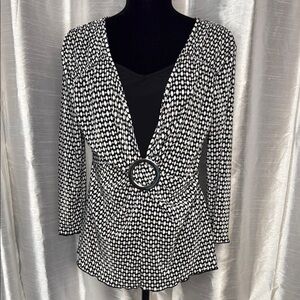 Covington Women’s Large 3/4 Sleeve Stretch Crinkle Cami Blouse